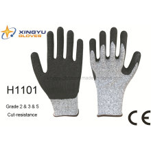 Рабочие перчатки (H1101) Hppe Latex с покрытием из морщин